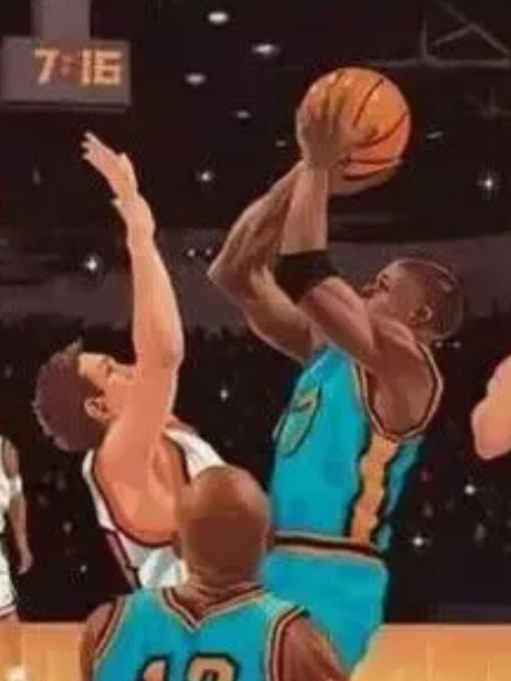 Retro Basketball Team Slam Dunk Wallpaper